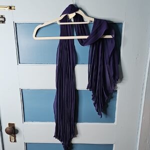 Women's Deep Purple Pleated Scarf NWT